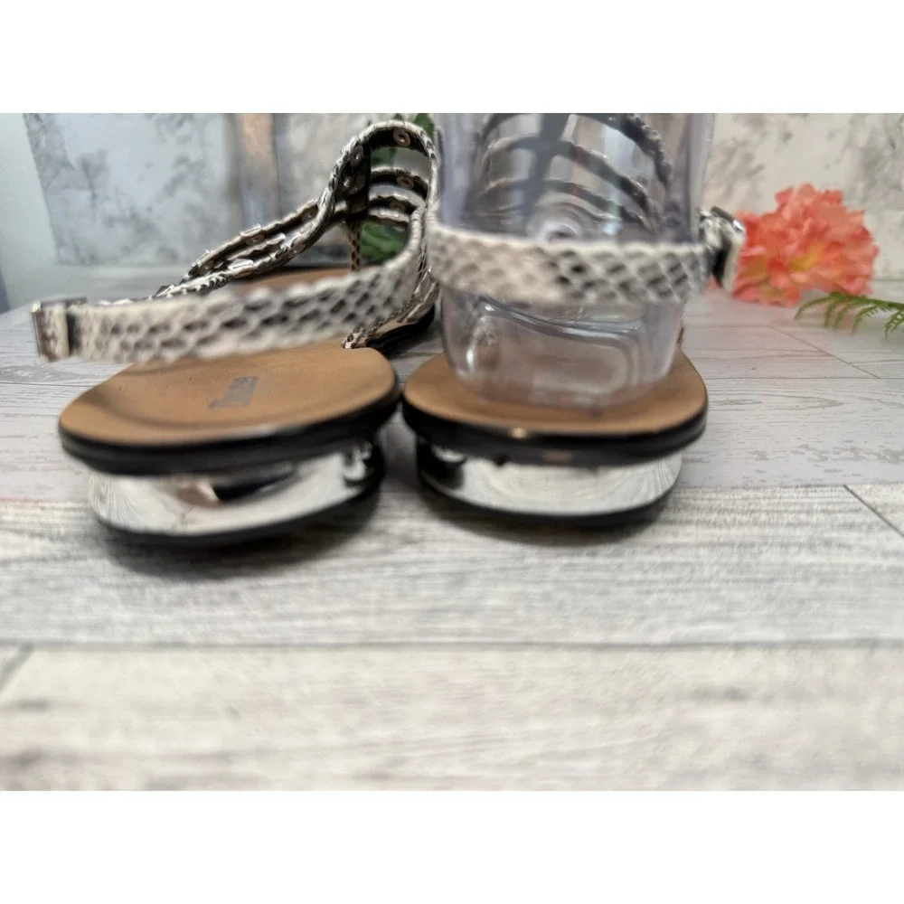 Gray Dune London Reptile Print Gladiator Sandals Katrine‎ Studded 36 US 5/5.5